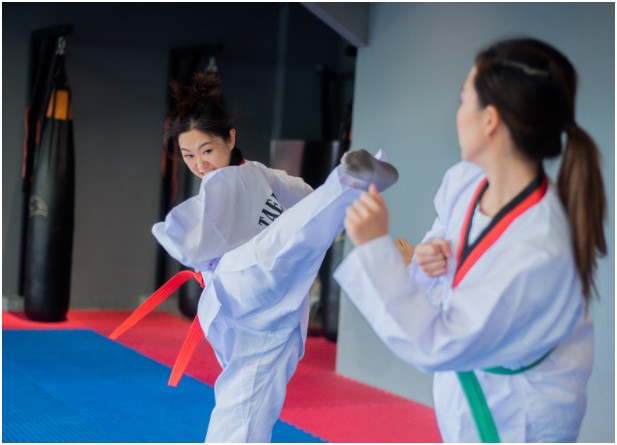 Flying Back Kick (Twi Myo Dwi Chagi)